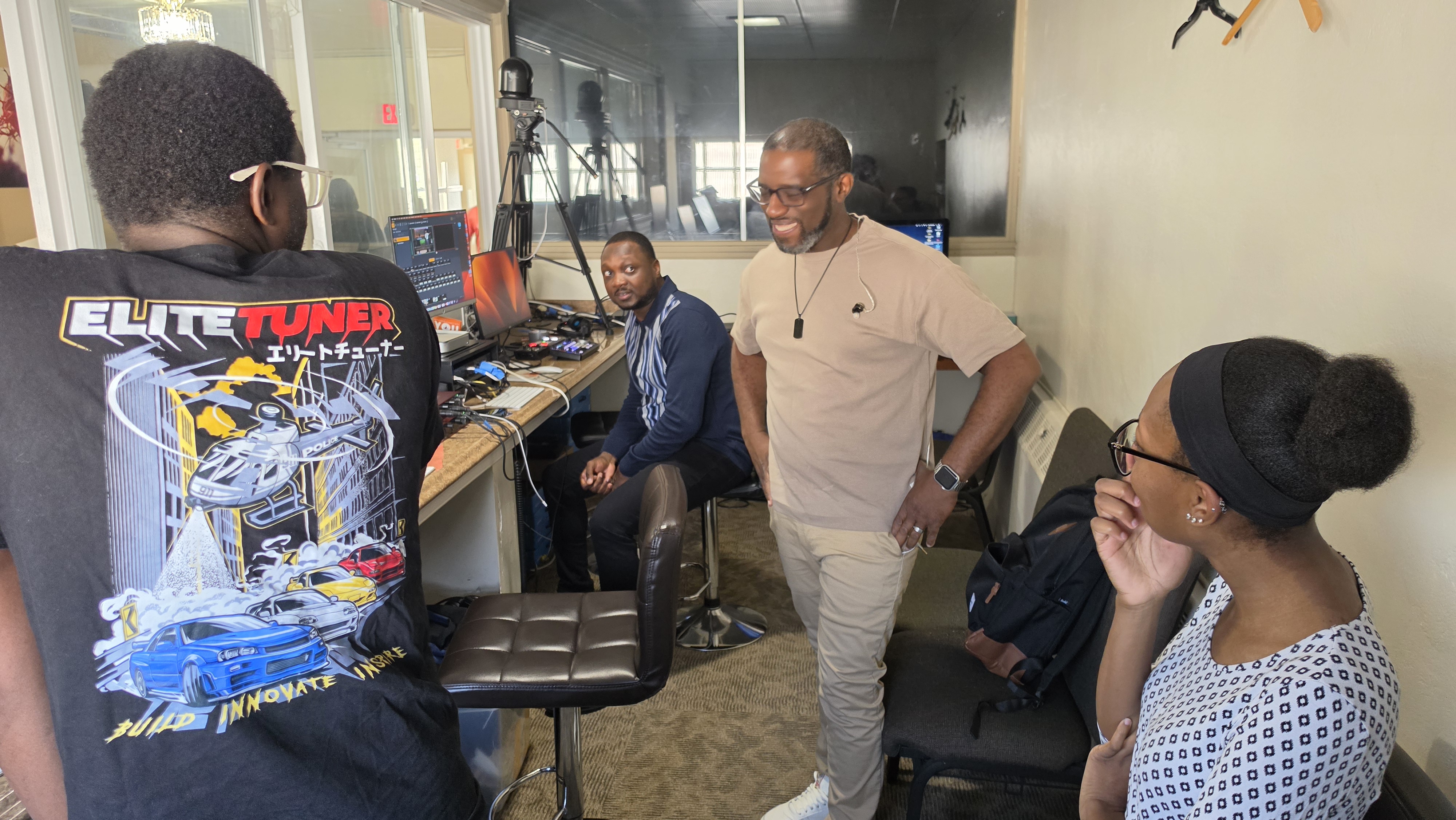 Media team in the studio
